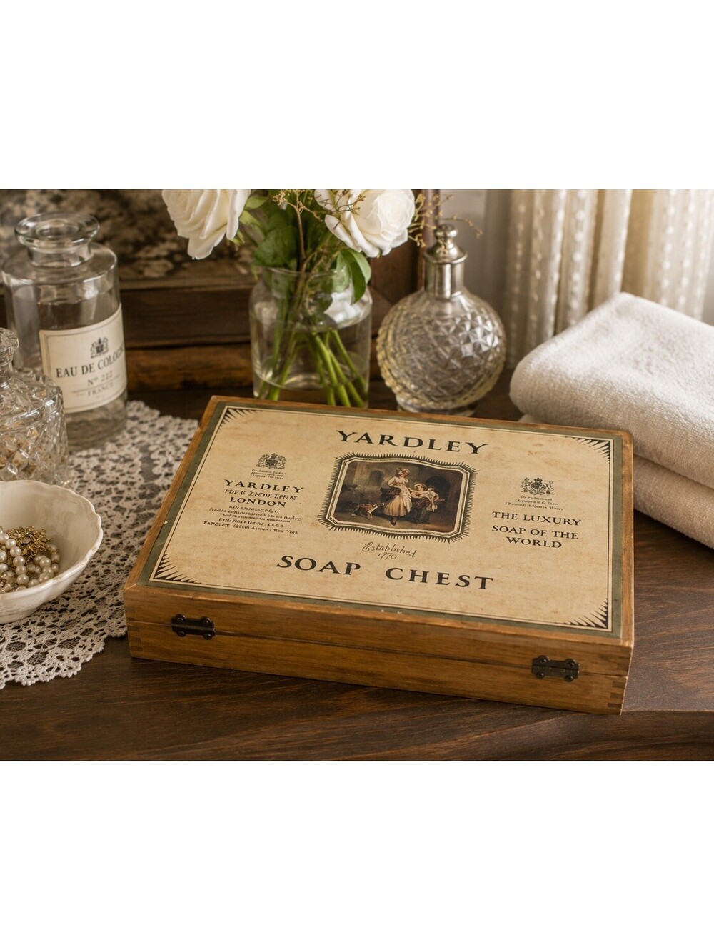 Vintage RARE Yardley Of London Wooden Soap Chest